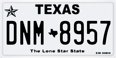 TX license plate DNM8957