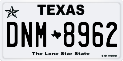 TX license plate DNM8962