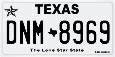 TX license plate DNM8969