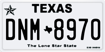TX license plate DNM8970