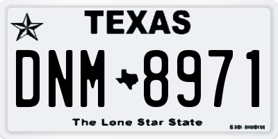 TX license plate DNM8971