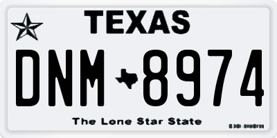 TX license plate DNM8974