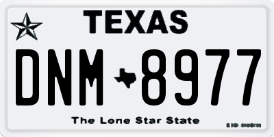 TX license plate DNM8977