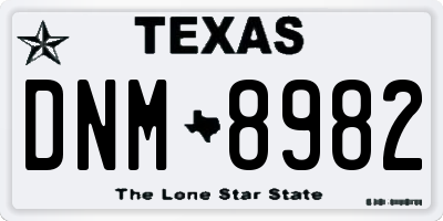 TX license plate DNM8982