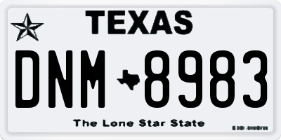 TX license plate DNM8983