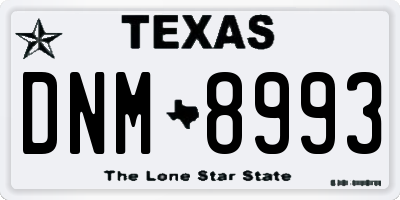 TX license plate DNM8993