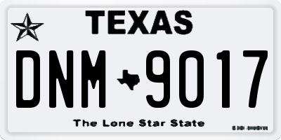 TX license plate DNM9017
