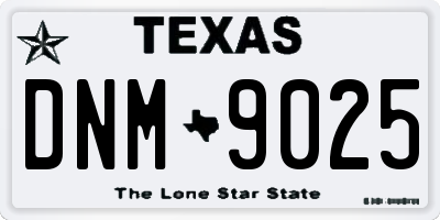 TX license plate DNM9025