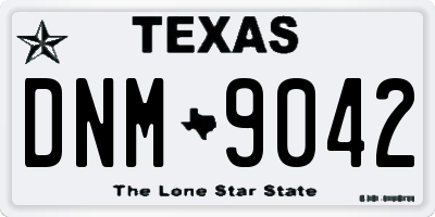 TX license plate DNM9042