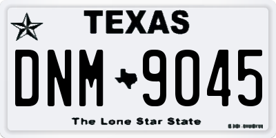 TX license plate DNM9045