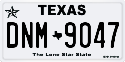 TX license plate DNM9047