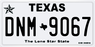 TX license plate DNM9067
