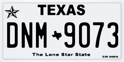 TX license plate DNM9073