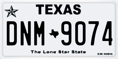 TX license plate DNM9074
