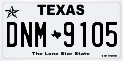 TX license plate DNM9105