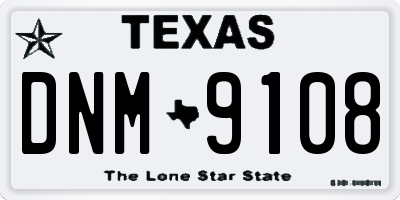 TX license plate DNM9108