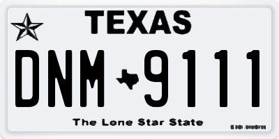 TX license plate DNM9111