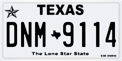TX license plate DNM9114