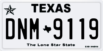 TX license plate DNM9119