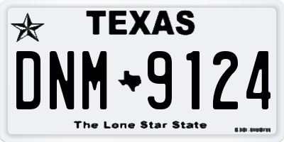 TX license plate DNM9124
