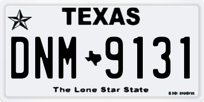 TX license plate DNM9131