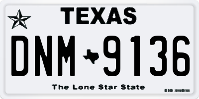 TX license plate DNM9136