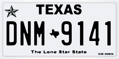 TX license plate DNM9141