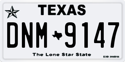 TX license plate DNM9147