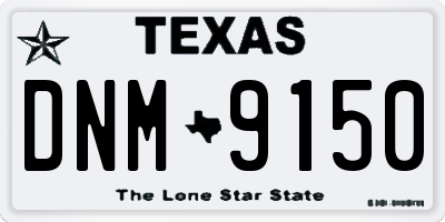 TX license plate DNM9150