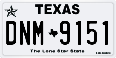 TX license plate DNM9151