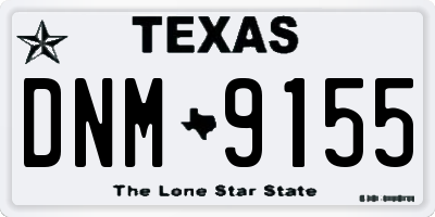 TX license plate DNM9155