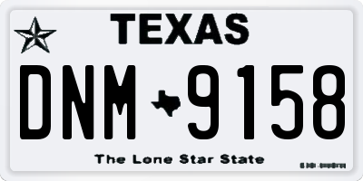 TX license plate DNM9158
