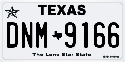 TX license plate DNM9166