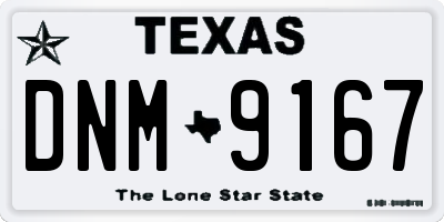 TX license plate DNM9167