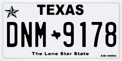 TX license plate DNM9178