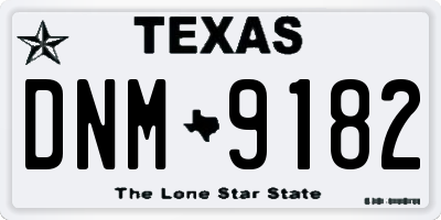 TX license plate DNM9182
