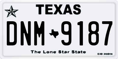 TX license plate DNM9187