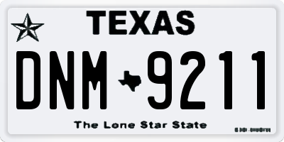 TX license plate DNM9211