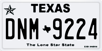 TX license plate DNM9224