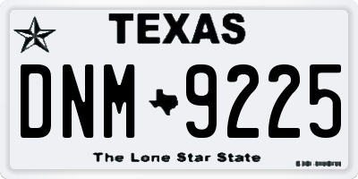 TX license plate DNM9225