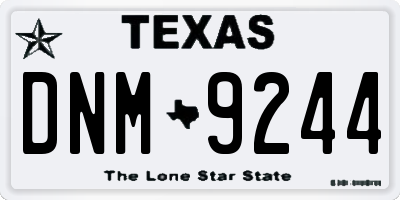 TX license plate DNM9244