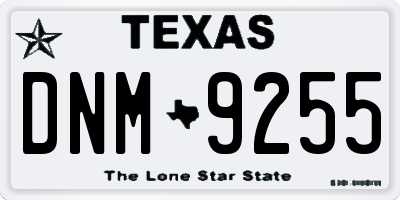 TX license plate DNM9255