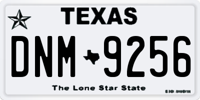 TX license plate DNM9256