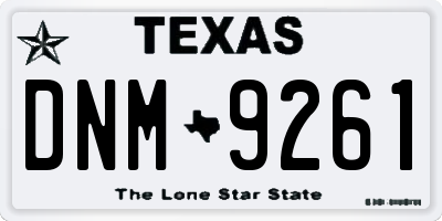 TX license plate DNM9261