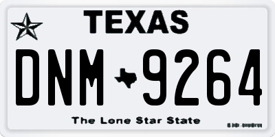 TX license plate DNM9264