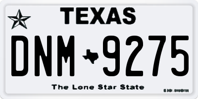 TX license plate DNM9275