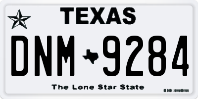 TX license plate DNM9284