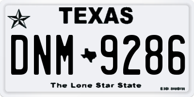 TX license plate DNM9286