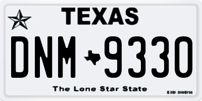 TX license plate DNM9330