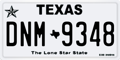TX license plate DNM9348